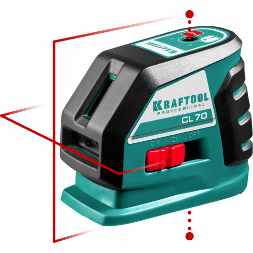 KRAFTOOL CL-70 нивелир лазерный , 20м/70м, IP54, точн. +/-0,2 мм/м, питание 4хАА, в коробке